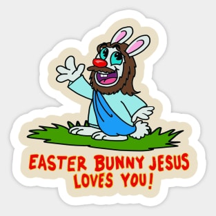 easter bunny jesus loves you Sticker